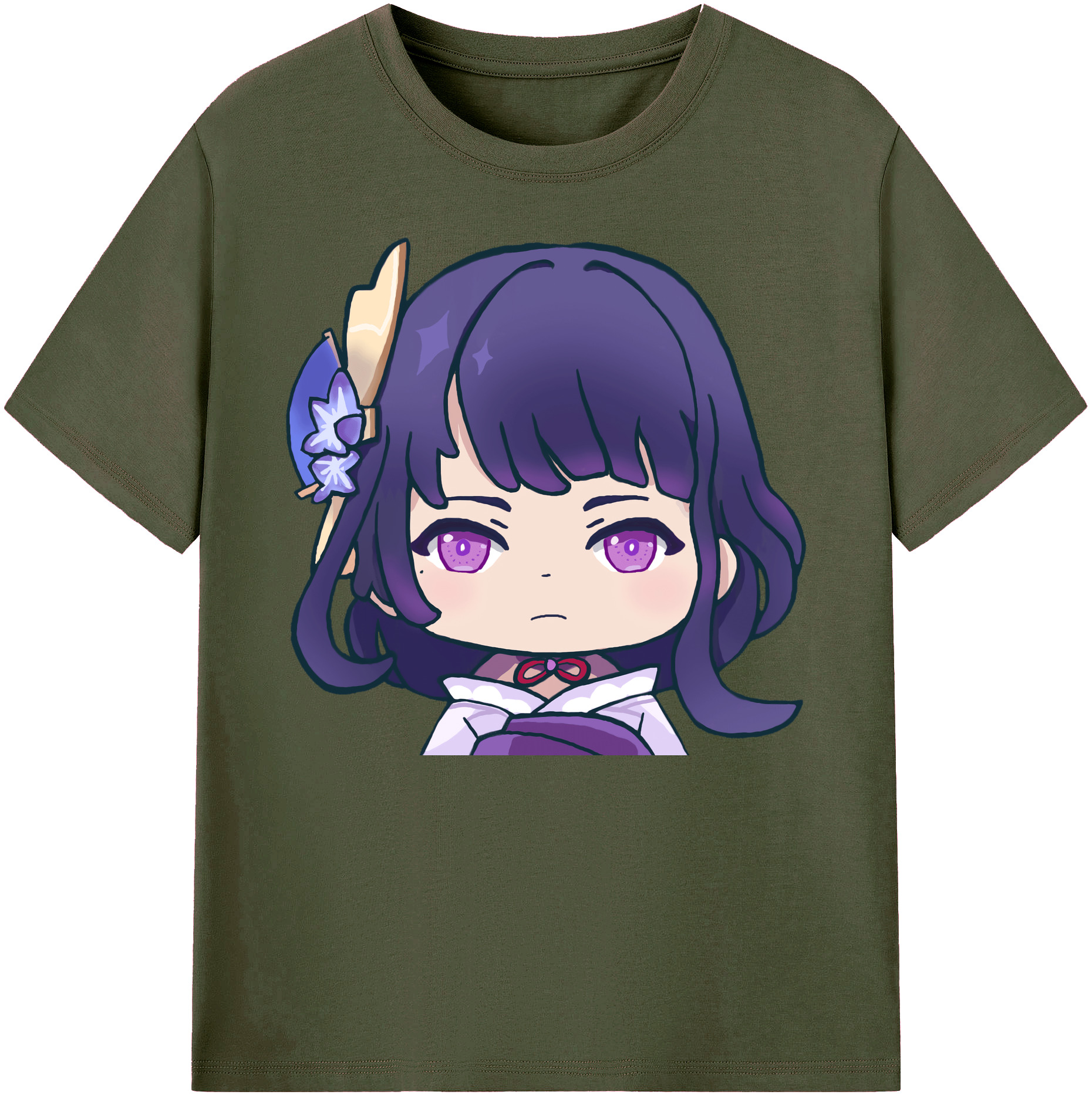 げんし神 雷電将軍 らいでんしょうぐん genshin Raiden Shogun 綿100％ メンズ半袖Tシャツ｜肌触りやわらか＆通気性